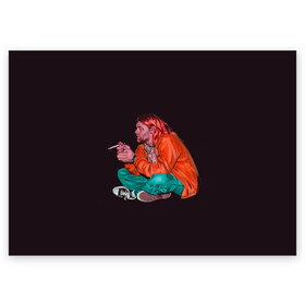 Поздравительная открытка с принтом Sad Kurt , 100% бумага | плотность бумаги 280 г/м2, матовая, на обратной стороне линовка и место для марки
 | alternative | kurt cobain | metall | music | nirvana | rock | альтернатива | курт кобейн | курт кобэйн | металл | музыка | нирвана | нирванна | рок