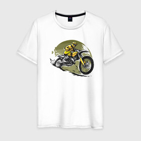 Мужская футболка хлопок с принтом Dirt Bike , 100% хлопок | прямой крой, круглый вырез горловины, длина до линии бедер, слегка спущенное плечо. | bike | biker | extreme biker | extreme rider | motocros | rider | кроссовый мотоцикл | мотокросс | мотоспорт | райдер | экстремальный спорт