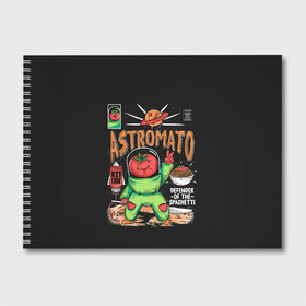 Альбом для рисования с принтом Astromato , 100% бумага
 | матовая бумага, плотность 200 мг. | Тематика изображения на принте: alive | astronaut | defender | food | galaxy | ketchup | monster | moon | pizza | planet | space | spaghetti | tomato | vegetable | астронавт | галактика | еда | живая | живой | защитник | кетчуп | космос | луна | монстр | овощ | пицца | планета | помидор