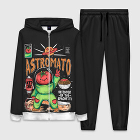 Женский костюм 3D с принтом Astromato ,  |  | alive | astronaut | defender | food | galaxy | ketchup | monster | moon | pizza | planet | space | spaghetti | tomato | vegetable | астронавт | галактика | еда | живая | живой | защитник | кетчуп | космос | луна | монстр | овощ | пицца | планета | помидор
