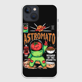 Чехол для iPhone 13 с принтом Astromato ,  |  | Тематика изображения на принте: alive | astronaut | defender | food | galaxy | ketchup | monster | moon | pizza | planet | space | spaghetti | tomato | vegetable | астронавт | галактика | еда | живая | живой | защитник | кетчуп | космос | луна | монстр | овощ | пицца | планета | помидор