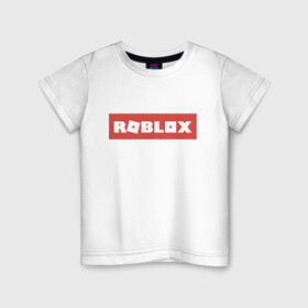 Детская футболка хлопок с принтом Roblox , 100% хлопок | круглый вырез горловины, полуприлегающий силуэт, длина до линии бедер | game | gamer | logo | minecraft | roblox | simulator | игра | конструктор | лого | симулятор | строительство | фигура
