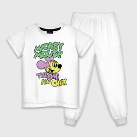 Детская пижама хлопок с принтом The one and only , 100% хлопок |  брюки и футболка прямого кроя, без карманов, на брюках мягкая резинка на поясе и по низу штанин
 | disney | mickey mouse | дисней | микки маус