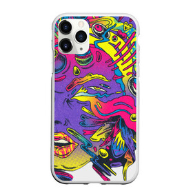 Чехол для iPhone 11 Pro матовый с принтом Мысли наружу , Силикон |  | pop art | pop it | абстракция | взрыв мозга | глаза | губы | девушка | женщина | космос | поп арт | психоделика | рога | рот