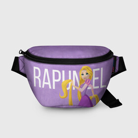 Поясная сумка 3D с принтом Rapunzel Purple , 100% полиэстер | плотная ткань, ремень с регулируемой длиной, внутри несколько карманов для мелочей, основное отделение и карман с обратной стороны сумки застегиваются на молнию | disney | disney princess | rapunzel | shtatdis | дисней | прнцесса | рапунцель