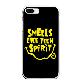 Чехол для iPhone 7Plus/8 Plus матовый с принтом Smells like teen spirit , Силикон | Область печати: задняя сторона чехла, без боковых панелей | Тематика изображения на принте: alternative | kurt cobain | metall | music | nirvana | rock | альтернатива | курт кобейн | курт кобэйн | металл | музыка | нирвана | нирванна | рок