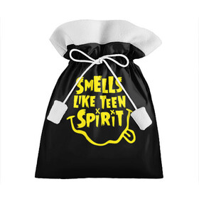 Подарочный 3D мешок с принтом Smells like teen spirit , 100% полиэстер | Размер: 29*39 см | Тематика изображения на принте: alternative | kurt cobain | metall | music | nirvana | rock | альтернатива | курт кобейн | курт кобэйн | металл | музыка | нирвана | нирванна | рок