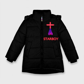 Зимняя куртка для девочек 3D с принтом STARBOY - The Weeknd , ткань верха — 100% полиэстер; подклад — 100% полиэстер, утеплитель — 100% полиэстер. | длина ниже бедра, удлиненная спинка, воротник стойка и отстегивающийся капюшон. Есть боковые карманы с листочкой на кнопках, утяжки по низу изделия и внутренний карман на молнии. 

Предусмотрены светоотражающий принт на спинке, радужный светоотражающий элемент на пуллере молнии и на резинке для утяжки. | Тематика изображения на принте: blinding lights | music | pop | star boy | the weekend | the weeknd | музыка | уикенд