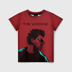 Детская футболка 3D с принтом the weeknd , 100% гипоаллергенный полиэфир | прямой крой, круглый вырез горловины, длина до линии бедер, чуть спущенное плечо, ткань немного тянется | blinding lights | music | pop | star boy | the weekend | the weeknd | музыка | уикенд