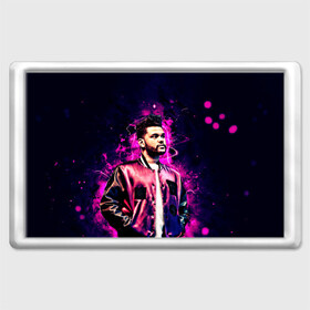 Магнит 45*70 с принтом The Weeknd , Пластик | Размер: 78*52 мм; Размер печати: 70*45 | blinding lights | music | pop | star boy | the weekend | the weeknd | музыка | уикенд