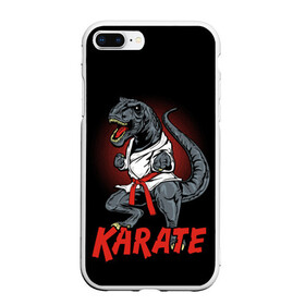 Чехол для iPhone 7Plus/8 Plus матовый с принтом KARATE T-REX , Силикон | Область печати: задняя сторона чехла, без боковых панелей | animal | dinosaur | fight | fighter | hunter | karate | red | sport | strong | t rex | боец | бои | динозавр | карате | сила | спорт | тиранозавр | хищник