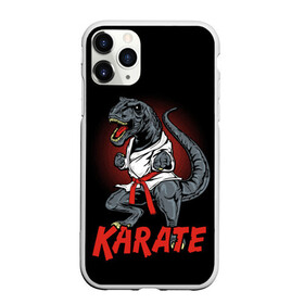 Чехол для iPhone 11 Pro матовый с принтом KARATE T-REX , Силикон |  | animal | dinosaur | fight | fighter | hunter | karate | red | sport | strong | t rex | боец | бои | динозавр | карате | сила | спорт | тиранозавр | хищник