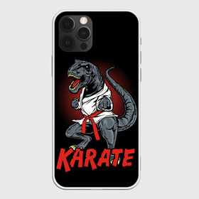 Чехол для iPhone 12 Pro с принтом KARATE T-REX , силикон | область печати: задняя сторона чехла, без боковых панелей | animal | dinosaur | fight | fighter | hunter | karate | red | sport | strong | t rex | боец | бои | динозавр | карате | сила | спорт | тиранозавр | хищник