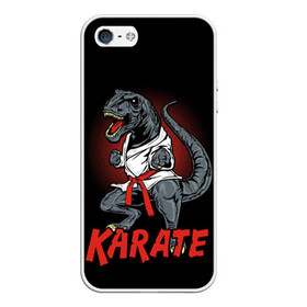 Чехол для iPhone 5/5S матовый с принтом KARATE T-REX , Силикон | Область печати: задняя сторона чехла, без боковых панелей | animal | dinosaur | fight | fighter | hunter | karate | red | sport | strong | t rex | боец | бои | динозавр | карате | сила | спорт | тиранозавр | хищник