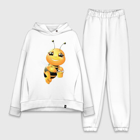 Женский костюм хлопок Oversize с принтом Милая пчелка ,  |  | Тематика изображения на принте: здоровье | мед | насекомые | природа | пчела | пчелка | пчелы
