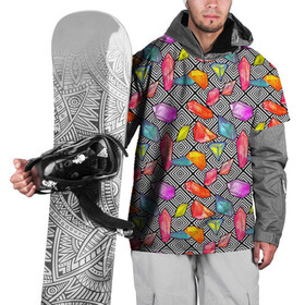 Накидка на куртку 3D с принтом Кристаллы , 100% полиэстер |  | абстракция | алмазы | кристаллики | кристаллы | паттерн | текстуры | узоры