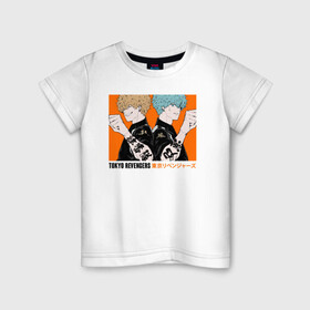 Детская футболка хлопок с принтом Tokyo Revengers , 100% хлопок | круглый вырез горловины, полуприлегающий силуэт, длина до линии бедер | Тематика изображения на принте: anime | tokyo revengers | аниме | манга | токийские мстители