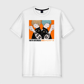 Мужская футболка хлопок Slim с принтом Tokyo Revengers  , 92% хлопок, 8% лайкра | приталенный силуэт, круглый вырез ворота, длина до линии бедра, короткий рукав | anime | tokyo revengers | аниме | манга | токийские мстители