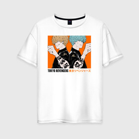 Женская футболка хлопок Oversize с принтом Tokyo Revengers , 100% хлопок | свободный крой, круглый ворот, спущенный рукав, длина до линии бедер
 | anime | tokyo revengers | аниме | манга | токийские мстители