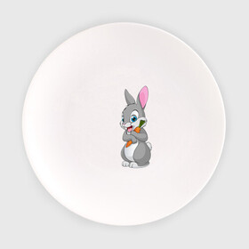 Тарелка с принтом Зайка , фарфор | диаметр - 210 мм
диаметр для нанесения принта - 120 мм | Тематика изображения на принте: животное | зайчик | заяц | зверь | кролик | морковка | пушистый | серый зайка | уши | хвост