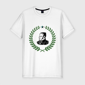 Мужская футболка хлопок Slim с принтом Макс Штирнер , 92% хлопок, 8% лайкра | приталенный силуэт, круглый вырез ворота, длина до линии бедра, короткий рукав | anarchy | spook | stirner | анархизм | исторические личности | философы | штирнер