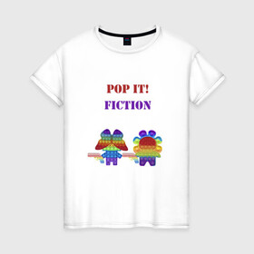 Женская футболка хлопок с принтом Pop-it story , 100% хлопок | прямой крой, круглый вырез горловины, длина до линии бедер, слегка спущенное плечо | pop it. simple dimple | кримальное чтиво | поп ит | симпл димпл