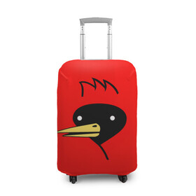 Чехол для чемодана 3D с принтом Омская Птица , 86% полиэфир, 14% спандекс | двустороннее нанесение принта, прорези для ручек и колес | winged doom | вингедум | мемы | омск | птица