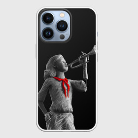Чехол для iPhone 13 Pro с принтом Пищеблок ,  |  | галстук | лагерь | памятник | пионер | пионерка | сериал | статуя | труба