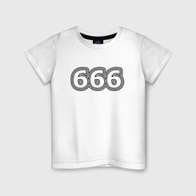 Детская футболка хлопок с принтом 666 , 100% хлопок | круглый вырез горловины, полуприлегающий силуэт, длина до линии бедер | 666 | апокалипсис | дъявол | число | шесть