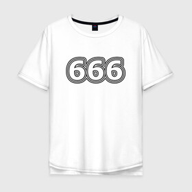 Мужская футболка хлопок Oversize с принтом 666 , 100% хлопок | свободный крой, круглый ворот, “спинка” длиннее передней части | 666 | апокалипсис | дъявол | число | шесть