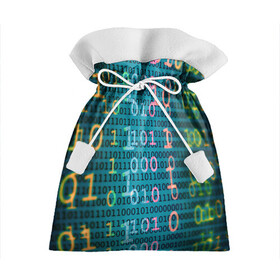 Подарочный 3D мешок с принтом Бинарный код , 100% полиэстер | Размер: 29*39 см | binary | code | бинарный | еденица | код | ноль | последовательность | программа