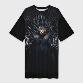 Платье-футболка 3D с принтом GoT | Tyrion ,  |  | crow | fire and blood | game of thrones | lannister | stark | statwb | targaryen | винтерфел | ворон | игра престолов | король ночи | ланнистер | лютоволк | мать драконов | пламя и кровь | север | старки | таргариен | черные крылья