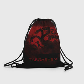 Рюкзак-мешок 3D с принтом Targaryen logo Red , 100% полиэстер | плотность ткани — 200 г/м2, размер — 35 х 45 см; лямки — толстые шнурки, застежка на шнуровке, без карманов и подкладки | Тематика изображения на принте: crow | fire and blood | game of thrones | lannister | stark | statwb | targaryen | винтерфел | ворон | игра престолов | король ночи | ланнистер | лютоволк | мать драконов | пламя и кровь | север | старки | таргариен | черные крылья