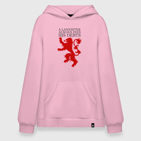 Худи SuperOversize хлопок с принтом Logo and quotes Lannister , 70% хлопок, 30% полиэстер, мягкий начес внутри | карман-кенгуру, эластичная резинка на манжетах и по нижней кромке, двухслойный капюшон
 | crow | fire and blood | game of thrones | lannister | stark | statwb | targaryen | винтерфел | ворон | игра престолов | король ночи | ланнистер | лютоволк | мать драконов | пламя и кровь | север | старки | таргариен | черные крылья