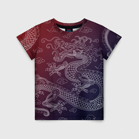 Детская футболка 3D с принтом Традиционный китайский дракон , 100% гипоаллергенный полиэфир | прямой крой, круглый вырез горловины, длина до линии бедер, чуть спущенное плечо, ткань немного тянется | азиатский дракон | дракон | китайский дракон | традиционный | традиционный азиатский дракон | традиционный дракон | традиционный китайский дракон | традиционный японский дракон