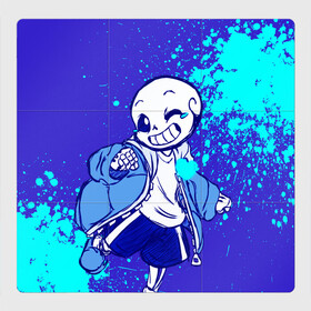 Магнитный плакат 3Х3 с принтом UNDERTALE SANS BLUE , Полимерный материал с магнитным слоем | 9 деталей размером 9*9 см | sans | undertale | андертале | андертейл | гтвукефду | игра | подземная история | подземная сказка | санс | ундертале