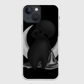 Чехол для iPhone 13 mini с принтом Соня ,  |  | black | dark | dream | gothic | gray | monochrome | moon | mork2028 | night | shadow | sleep | sleepy | готический | луна | месяц | монохромный | морк2028 | ночь | серый | сон | сонливость | сонный | тень | тьма | чёрно белый | чёрный