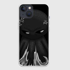 Чехол для iPhone 13 с принтом Ом ном ном ,  |  | black | dark | gothic | gray | monochrome | mork2028 | shadow | гнев | готический | злость | монохромный | морк2028 | подгорает | полыхает | тёмный | тень | тьма | чёрно белый