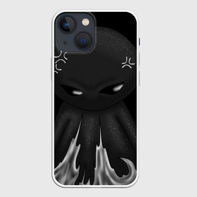 Чехол для iPhone 13 mini с принтом Ом ном ном ,  |  | black | dark | gothic | gray | monochrome | mork2028 | shadow | гнев | готический | злость | монохромный | морк2028 | подгорает | полыхает | тёмный | тень | тьма | чёрно белый