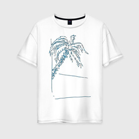 Женская футболка хлопок Oversize с принтом Пальма , 100% хлопок | свободный крой, круглый ворот, спущенный рукав, длина до линии бедер
 | дерево | жара | кокос | лето | море | отпуск | пальма