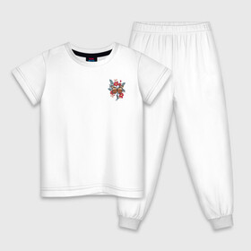 Детская пижама хлопок с принтом 1 , 100% хлопок |  брюки и футболка прямого кроя, без карманов, на брюках мягкая резинка на поясе и по низу штанин
 | бабочка | бабочки | брошь | букет | заколка | летняя бабочка | минимализм | слева | цветок | цветы