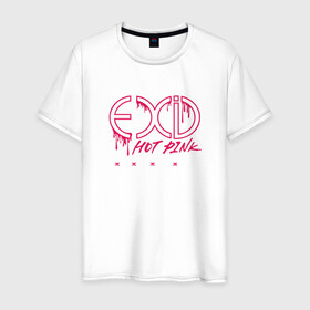 Мужская футболка хлопок с принтом EXID Hot Pink  , 100% хлопок | прямой крой, круглый вырез горловины, длина до линии бедер, слегка спущенное плечо. | 3racha | bts | bts idol | exid hot pink | ikon | kpop | stay gold | кейпоп | корейская музыка | корея | кпоп | поп