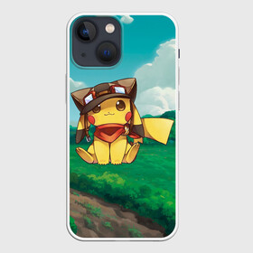 Чехол для iPhone 13 mini с принтом Пикачу летчик ,  |  | anime | picachu | pikachu | аниме | милый | пика | пикачу | покебол | покемон