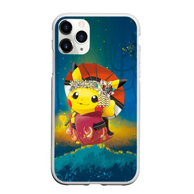 Чехол для iPhone 11 Pro матовый с принтом Пикачу гейша , Силикон |  | anime | picachu | pikachu | аниме | милый | пика | пикачу | покебол | покемон