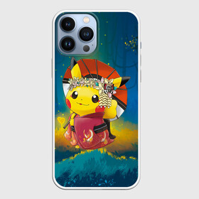 Чехол для iPhone 13 Pro Max с принтом Пикачу гейша ,  |  | anime | picachu | pikachu | аниме | милый | пика | пикачу | покебол | покемон