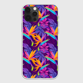 Чехол для iPhone 12 Pro Max с принтом Тропические листья , Силикон |  | абстракция | листья | паттерн | текстуры | тропики | узоры | цветы