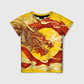 Детская футболка 3D с принтом Китайский Дракон, China Dragon , 100% гипоаллергенный полиэфир | прямой крой, круглый вырез горловины, длина до линии бедер, чуть спущенное плечо, ткань немного тянется | chinese dragon | dhina dragon | dragon | азиатский дракон | восточный дракон | дракон | китайские драконы | китайский дракон | красный дракон | традиционный китайский дракон | японский дракон