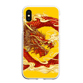 Чехол для iPhone XS Max матовый с принтом Китайский Дракон, China Dragon , Силикон | Область печати: задняя сторона чехла, без боковых панелей | chinese dragon | dhina dragon | dragon | азиатский дракон | восточный дракон | дракон | китайские драконы | китайский дракон | красный дракон | традиционный китайский дракон | японский дракон