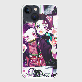 Чехол для iPhone 13 mini с принтом Семья Комадо ,  |  | anime | kimetsu no yaiba | аниме | анимэ | клинок рассекающий демонов