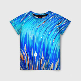 Детская футболка 3D с принтом Морские водоросли! , 100% гипоаллергенный полиэфир | прямой крой, круглый вырез горловины, длина до линии бедер, чуть спущенное плечо, ткань немного тянется | гавайи. | море | океан | отдых | пляж | спокойствие | штиль